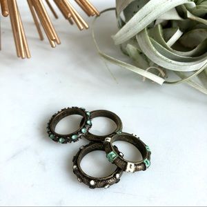 Vintage set of 4 antique gold rings